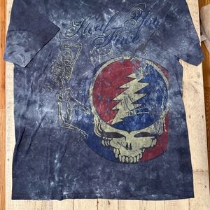 VTG Liquid Blue Grateful Dead Steal Your Face Graphic Tee - Navy/Red/Blue